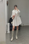 Marc le bihan double -neck shirt 2630 white